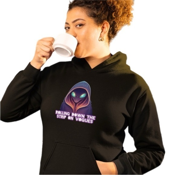 Black and Purple Hoodie Sweatshirt OutKast ATLiens Graphic print & lyric - Picture 1 of 10